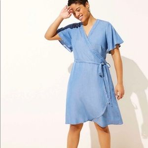 Loft Chambray Wrap Dress